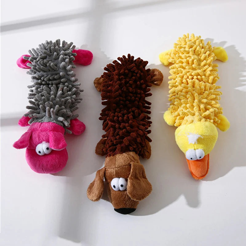 Plush Dog Toy with Squeaker (Animal Shapes)