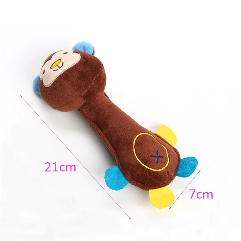 Plush Dog Toy with Squeaker (Animal Shapes)
