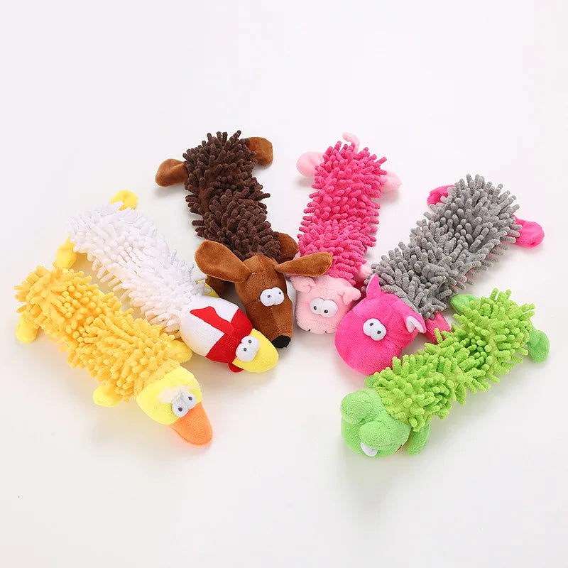 Plush Dog Toy with Squeaker (Animal Shapes)