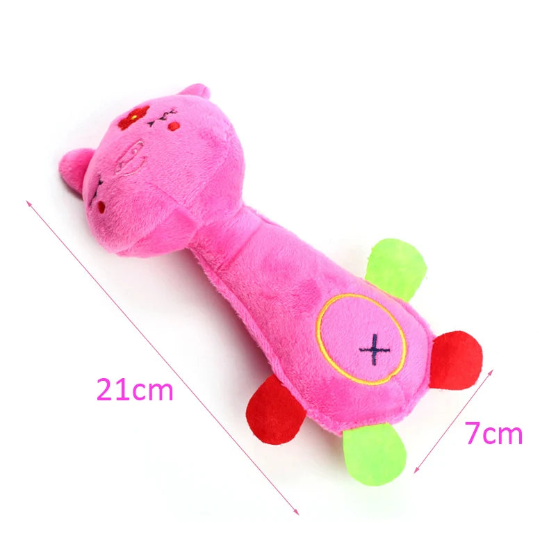 Plush Dog Toy with Squeaker (Animal Shapes)
