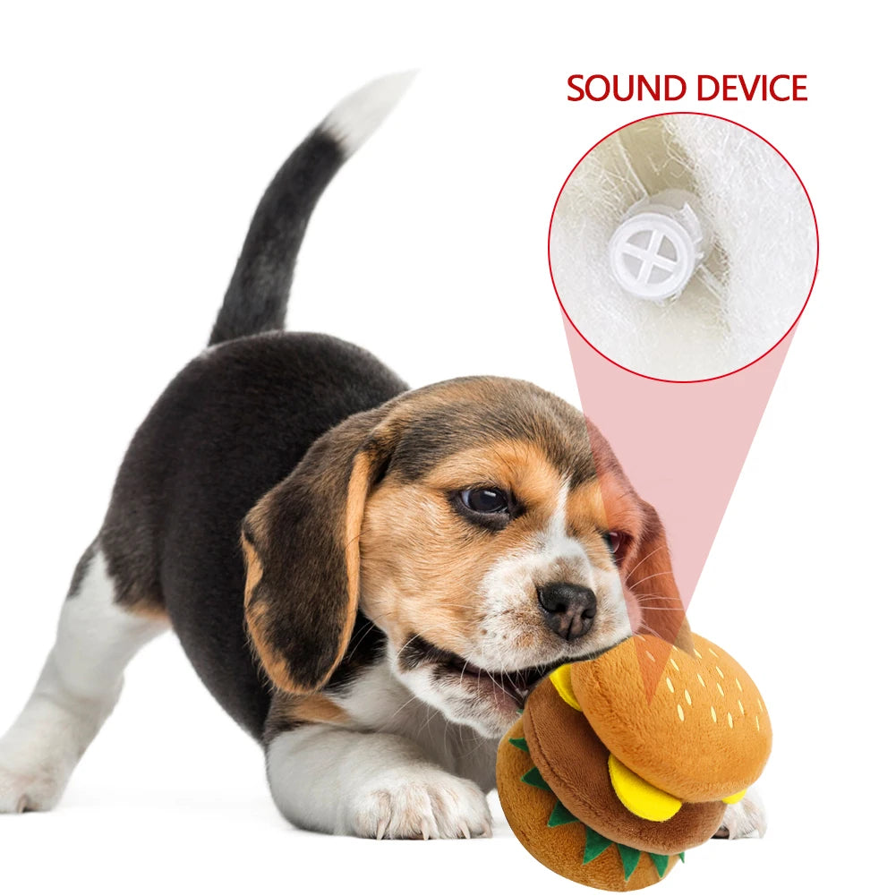 Plush Fruit & Animal Dog Toy with Squeaker