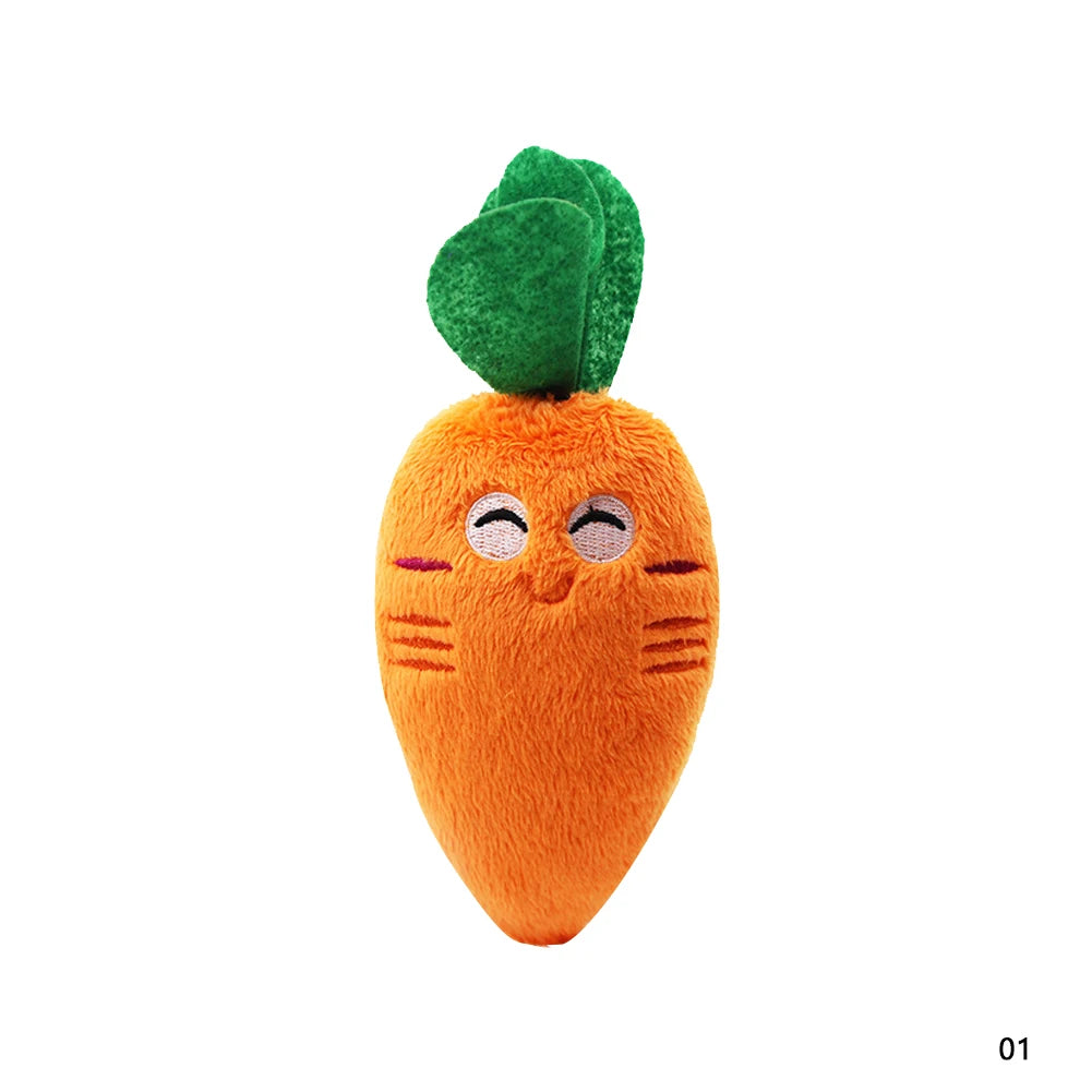 Plush Fruit & Animal Dog Toy with Squeaker