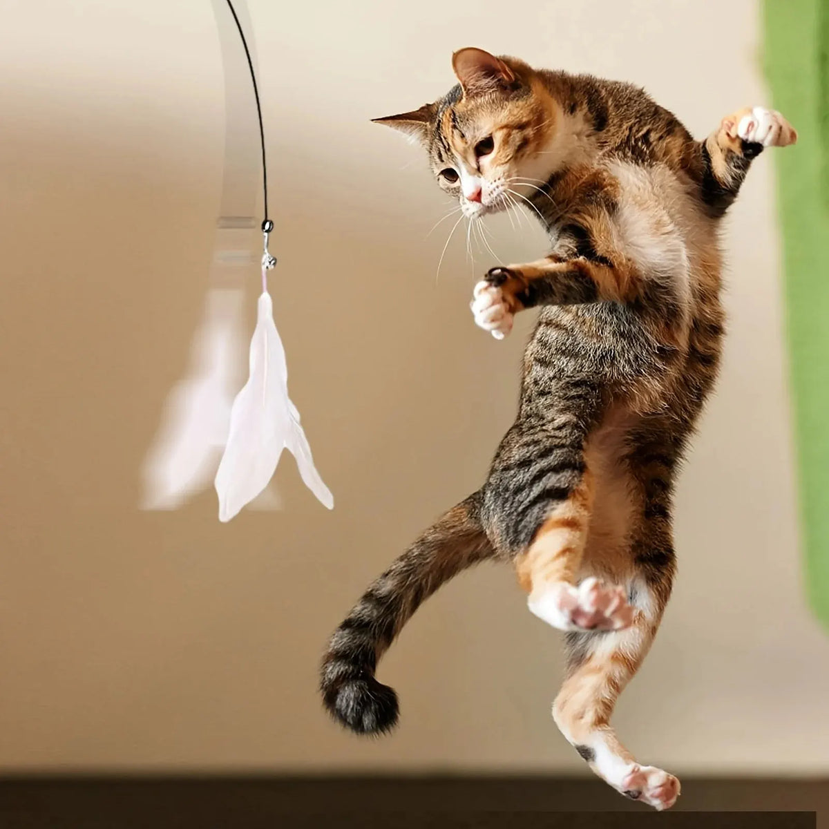 Cat Feather Teaser Wand with Suction Cup