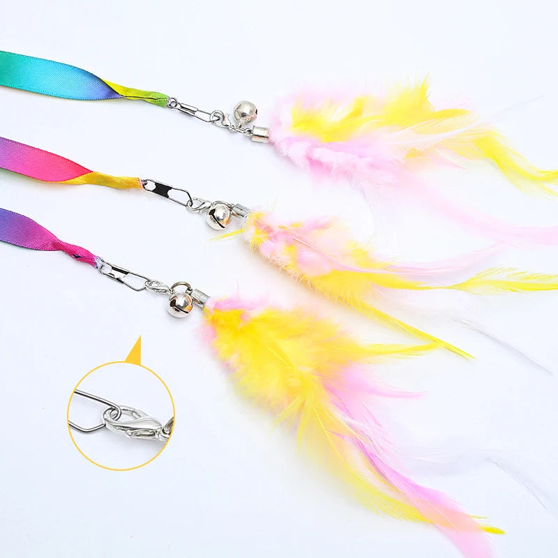 Feather & Ribbon Cat Teaser Wand