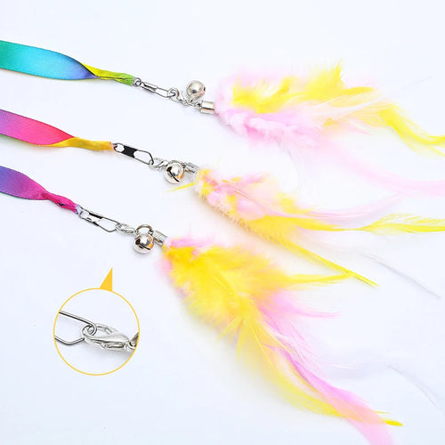 Feather & Ribbon Cat Teaser Wand
