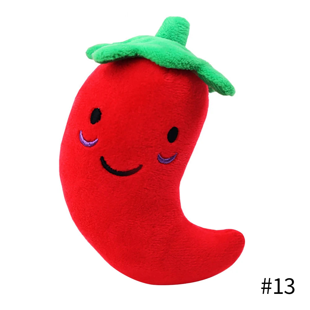 Plush Fruit & Animal Dog Toy with Squeaker