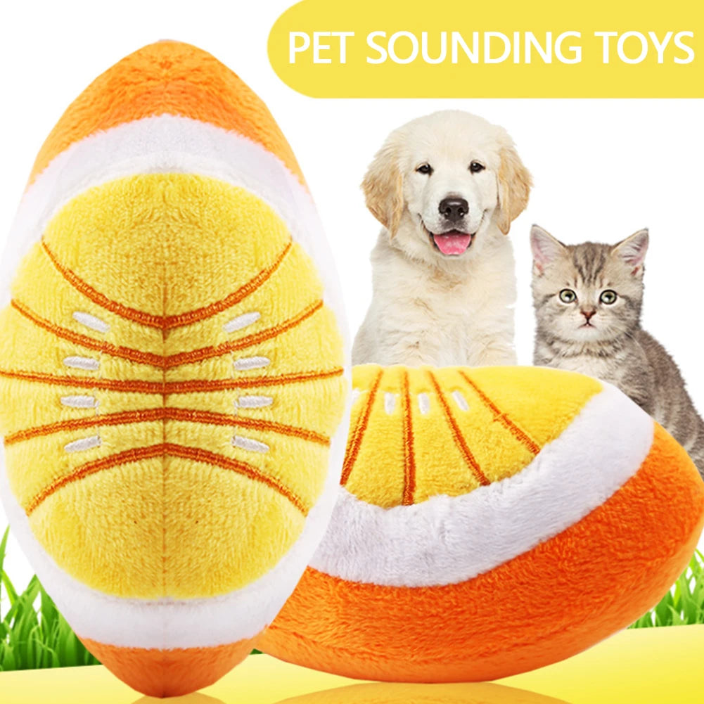 Plush Fruit & Animal Dog Toy with Squeaker
