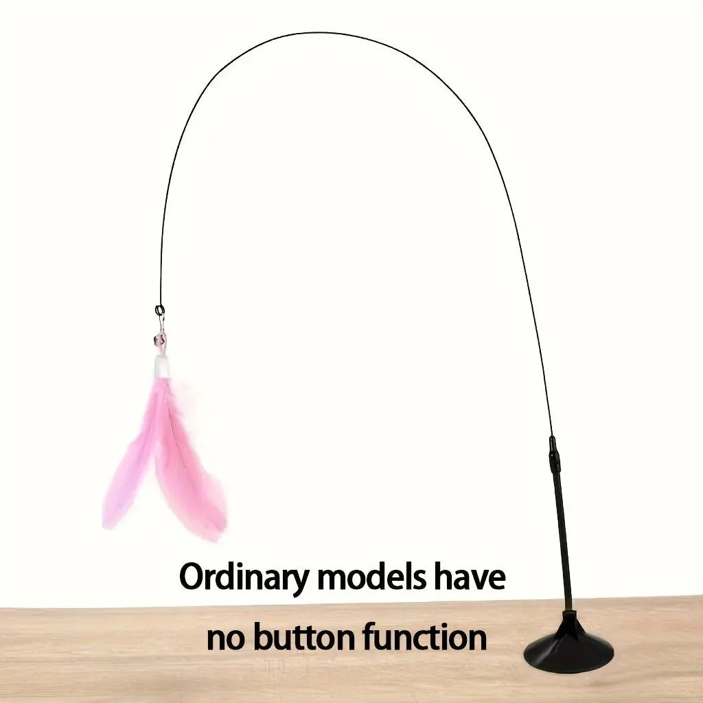 Cat Feather Teaser Wand with Suction Cup