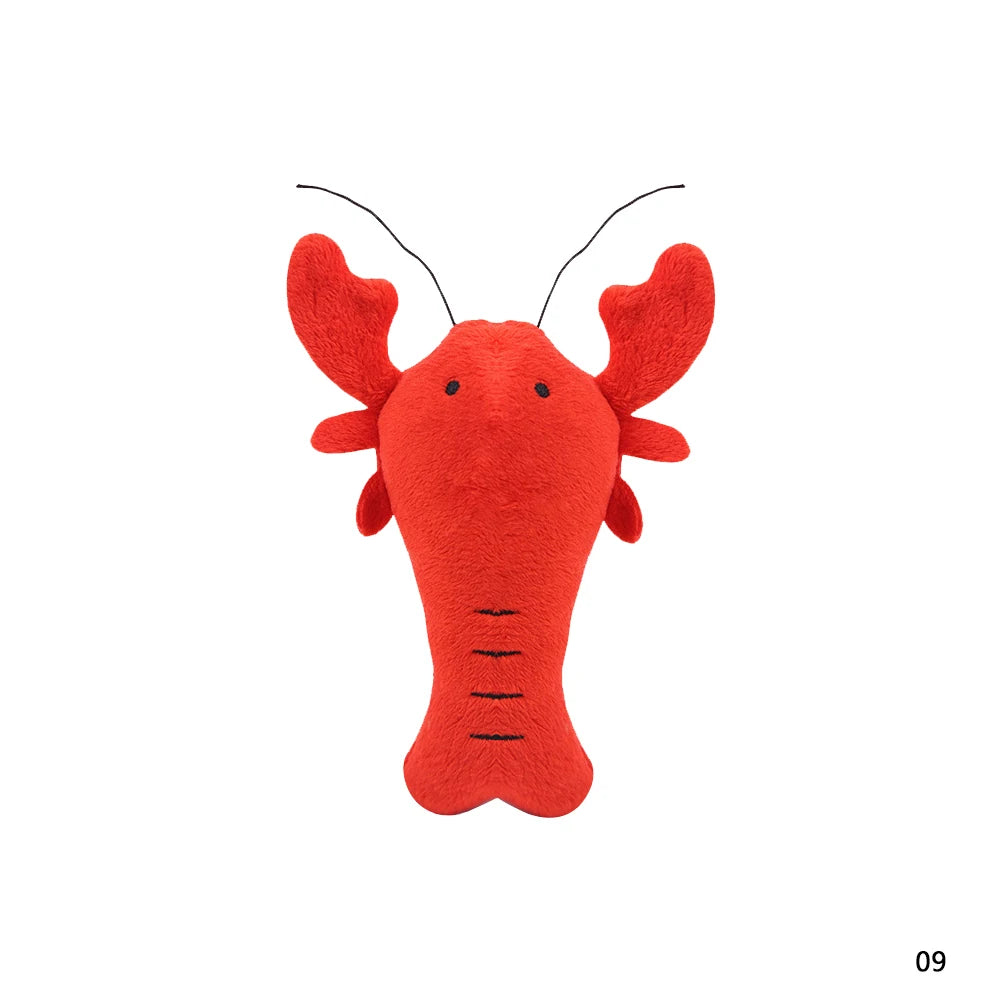 Plush Fruit & Animal Dog Toy with Squeaker