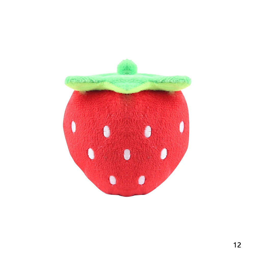 Plush Fruit & Animal Dog Toy with Squeaker